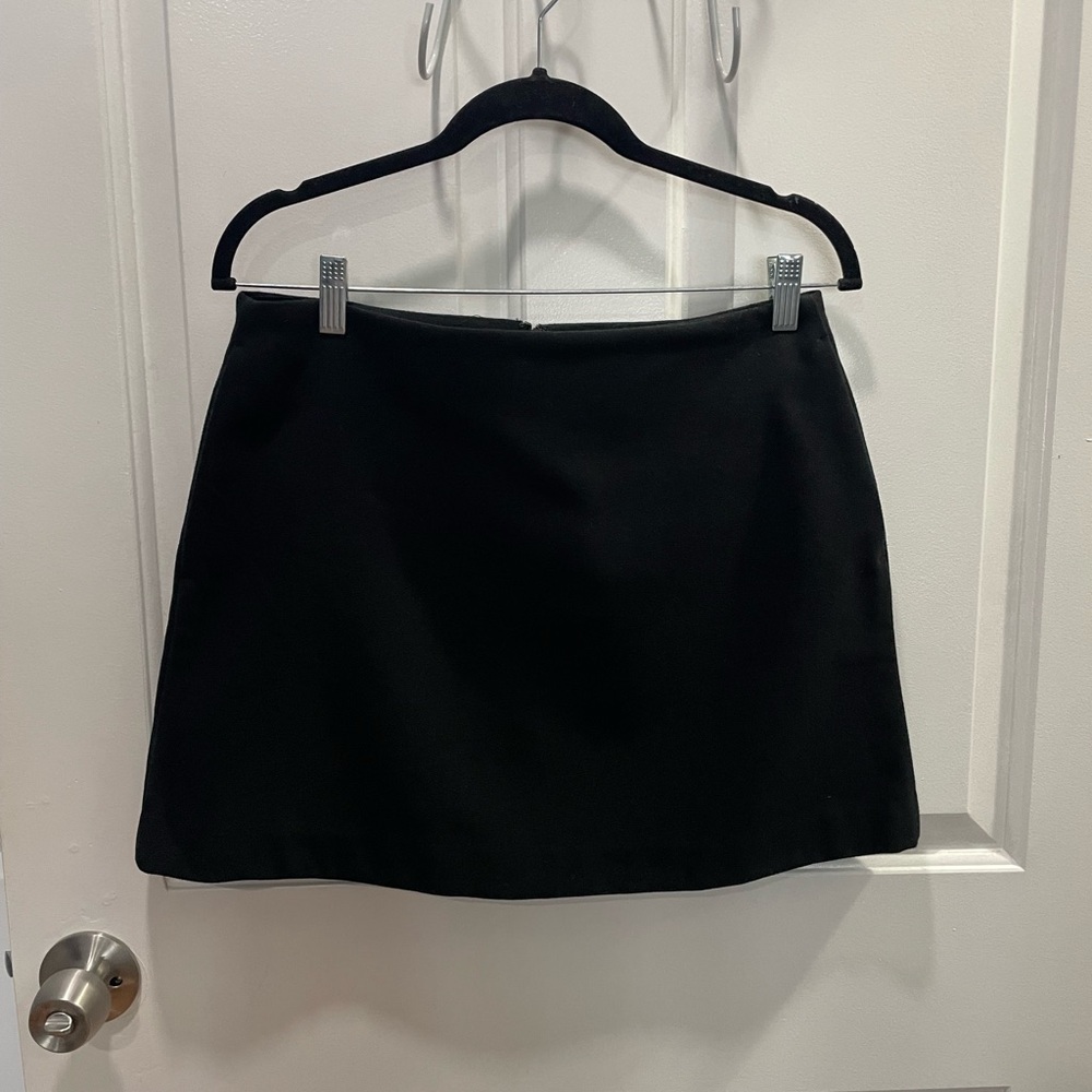 Wool blend mini skirt.